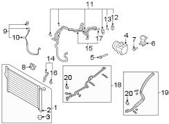 Diagram AIR CONDITIONER & HEATER. COMPRESSOR & LINES. for your Hyundai