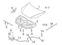 Diagram HOOD & COMPONENTS. for your Hyundai