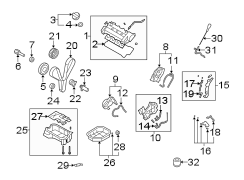 Diagram ENGINE PARTS. for your Hyundai