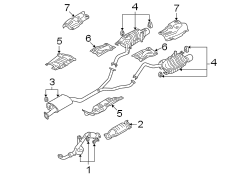 Diagram EXHAUST SYSTEM. EXHAUST COMPONENTS. for your Hyundai