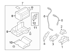 Diagram EMISSION SYSTEM. EMISSION COMPONENTS. for your Hyundai