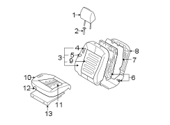 Diagram SEATS & TRACKS. FRONT SEAT COMPONENTS. for your Hyundai