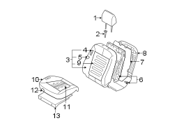 Diagram SEATS & TRACKS. FRONT SEAT COMPONENTS. for your Hyundai