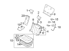 Diagram SEATS & TRACKS. SECOND ROW SEATS. for your Hyundai