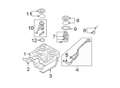 Diagram FUEL SYSTEM COMPONENTS. for your 2007 Hyundai Santa Fe