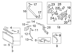 Diagram RADIATOR & COMPONENTS. for your 2011 Hyundai Sonata