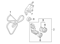 Diagram BELTS & PULLEYS. for your Hyundai