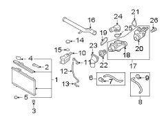 Diagram RADIATOR & COMPONENTS. for your Hyundai