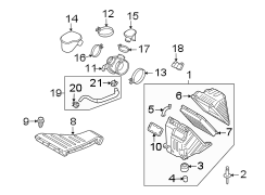 Diagram AIR INTAKE. for your 2019 Hyundai VELOSTER Turbo R-Spec Hatchback