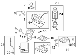 Diagram ENGINE PARTS. for your 2021 Hyundai Santa Fe