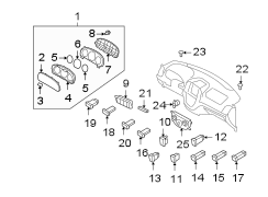 Diagram INSTRUMENT PANEL. CLUSTER & SWITCHES. for your Hyundai