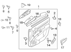 Diagram Front door. Rear suspension. Interior trim. for your Hyundai