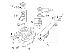 Diagram FUEL SYSTEM COMPONENTS. for your 2007 Hyundai Santa Fe