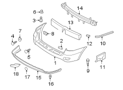 Diagram REAR BUMPER. BUMPER & COMPONENTS. for your Hyundai Santa Fe