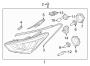 Diagram FRONT LAMPS. HEADLAMP COMPONENTS. for your 2016 Hyundai Santa Fe Limited 3.3L Lambda II  AWD