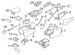 Diagram 2017-19 W/2ND row captain chairs. Console & components. W/O sport. for your Hyundai