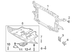 Diagram Radiator support. Splash shields. for your 2021 Hyundai Santa Fe