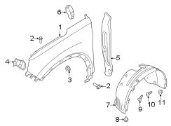 Diagram FENDER & COMPONENTS. for your Hyundai