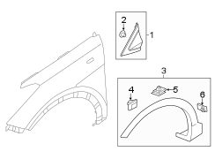 Image of Fender Molding (Right, Upper) image for your 2007 Hyundai