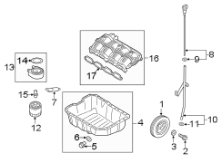 Diagram ENGINE PARTS. for your 2019 Hyundai Santa Fe XL