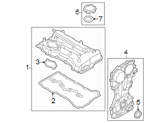 Diagram Valve & timing covers. for your Hyundai