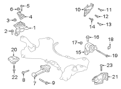 Diagram ENGINE & TRANS MOUNTING. for your 2019 Hyundai Santa Fe SEL Plus