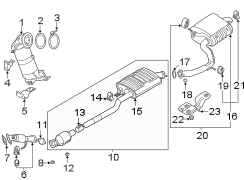 Diagram Exhaust system. Exhaust components. for your Hyundai