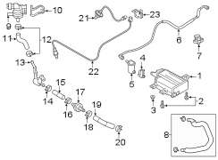 Diagram EMISSION SYSTEM. EMISSION COMPONENTS. for your Hyundai