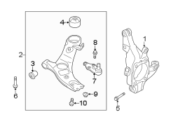 Diagram FRONT SUSPENSION. SUSPENSION COMPONENTS. for your Hyundai