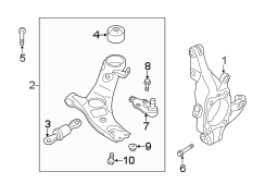 Diagram Front suspension. Suspension components. for your Hyundai