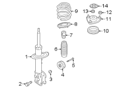 Diagram Front suspension. Struts & components. for your Hyundai