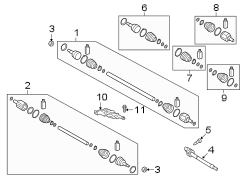 Diagram FRONT SUSPENSION. DRIVE AXLES. for your Hyundai