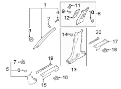 Diagram PILLARS. ROCKER & FLOOR. INTERIOR TRIM. for your Hyundai