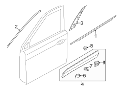 Diagram FRONT DOOR. EXTERIOR TRIM. for your 2015 Hyundai