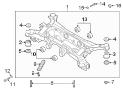 Diagram REAR SUSPENSION. SUSPENSION MOUNTING. for your Hyundai