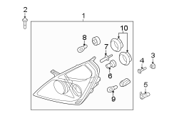 Diagram FRONT LAMPS. HEADLAMP COMPONENTS. for your 2020 Hyundai VELOSTER Base Hatchback