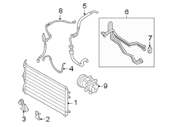 Diagram AIR CONDITIONER & HEATER. COMPRESSOR & LINES. CONDENSER. for your Hyundai