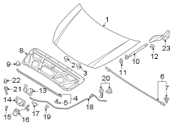 Diagram HOOD & COMPONENTS. for your Hyundai