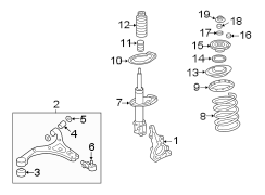 Diagram FRONT SUSPENSION. SUSPENSION COMPONENTS. for your Hyundai