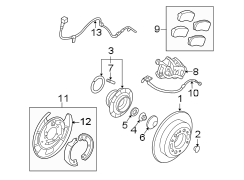 Diagram REAR SUSPENSION. BRAKE COMPONENTS. for your Hyundai