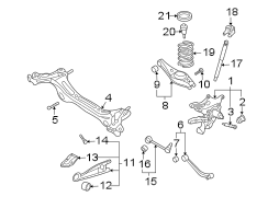 Diagram REAR SUSPENSION. SUSPENSION COMPONENTS. for your Hyundai