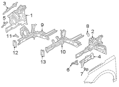 Image of Frame Rail End (Right, Front) image for your 2020 Hyundai Elantra   