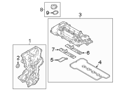 Diagram ENGINE / TRANSAXLE. VALVE & TIMING COVERS. for your 2016 Hyundai Elantra GT