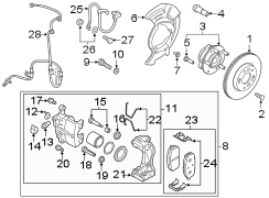 Image of Caliper Kit - Brake. (Right, Front). Included with: Caliper. image for your 1999 Hyundai Elantra   