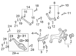 Diagram REAR SUSPENSION. SUSPENSION COMPONENTS. for your Hyundai