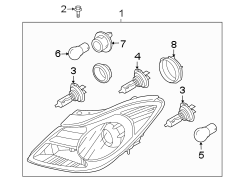 Diagram FRONT LAMPS. HEADLAMP COMPONENTS. for your 2015 Hyundai Sonata