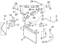 Diagram RADIATOR & COMPONENTS. for your Hyundai