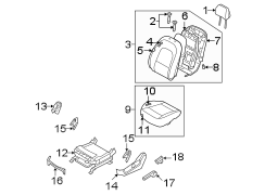 Diagram SEATS & TRACKS. FRONT SEAT COMPONENTS. for your Hyundai