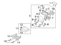 Diagram SEATS & TRACKS. THIRD ROW SEATS. for your Hyundai