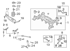 Diagram REAR SUSPENSION. SUSPENSION COMPONENTS. for your Hyundai